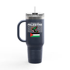 Peace for Palestine Insulated Travel Mug - 40oz / Navy Blue