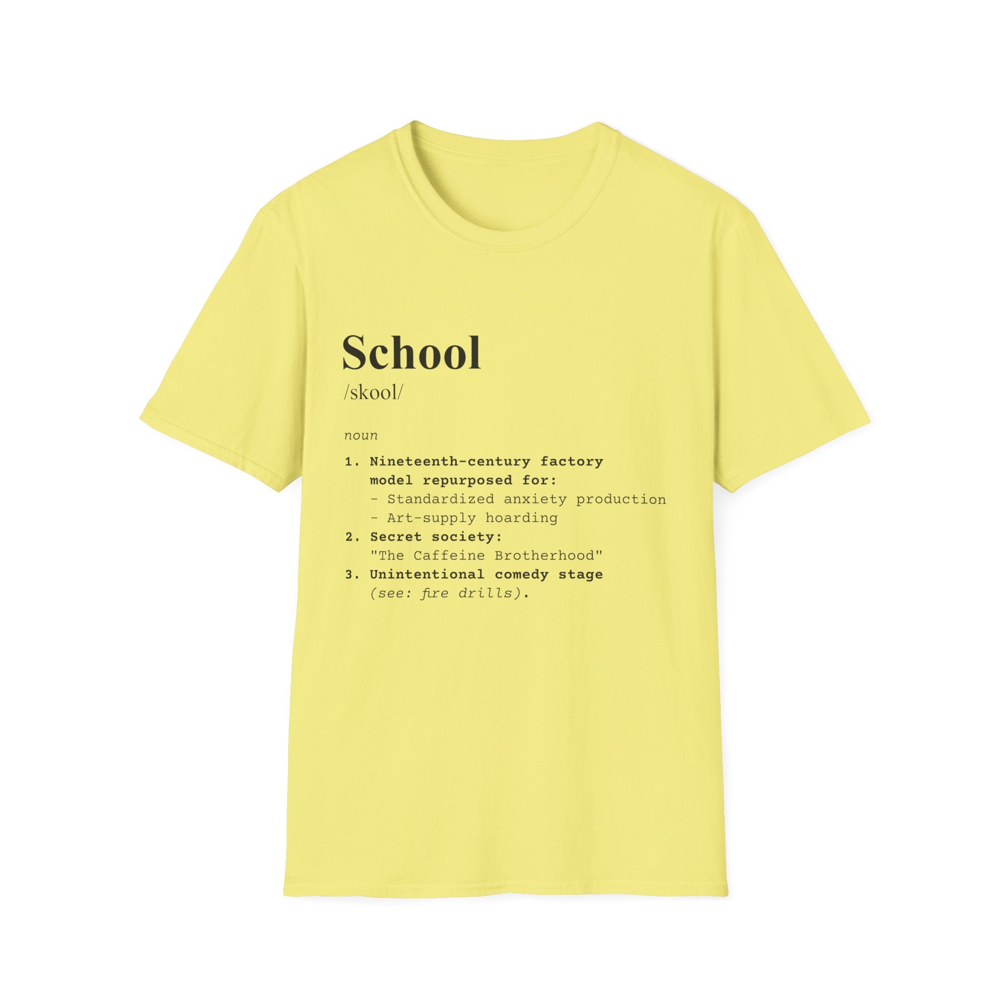 School Definition T-Shirt (V3) - Cornsilk / S - T-Shirt