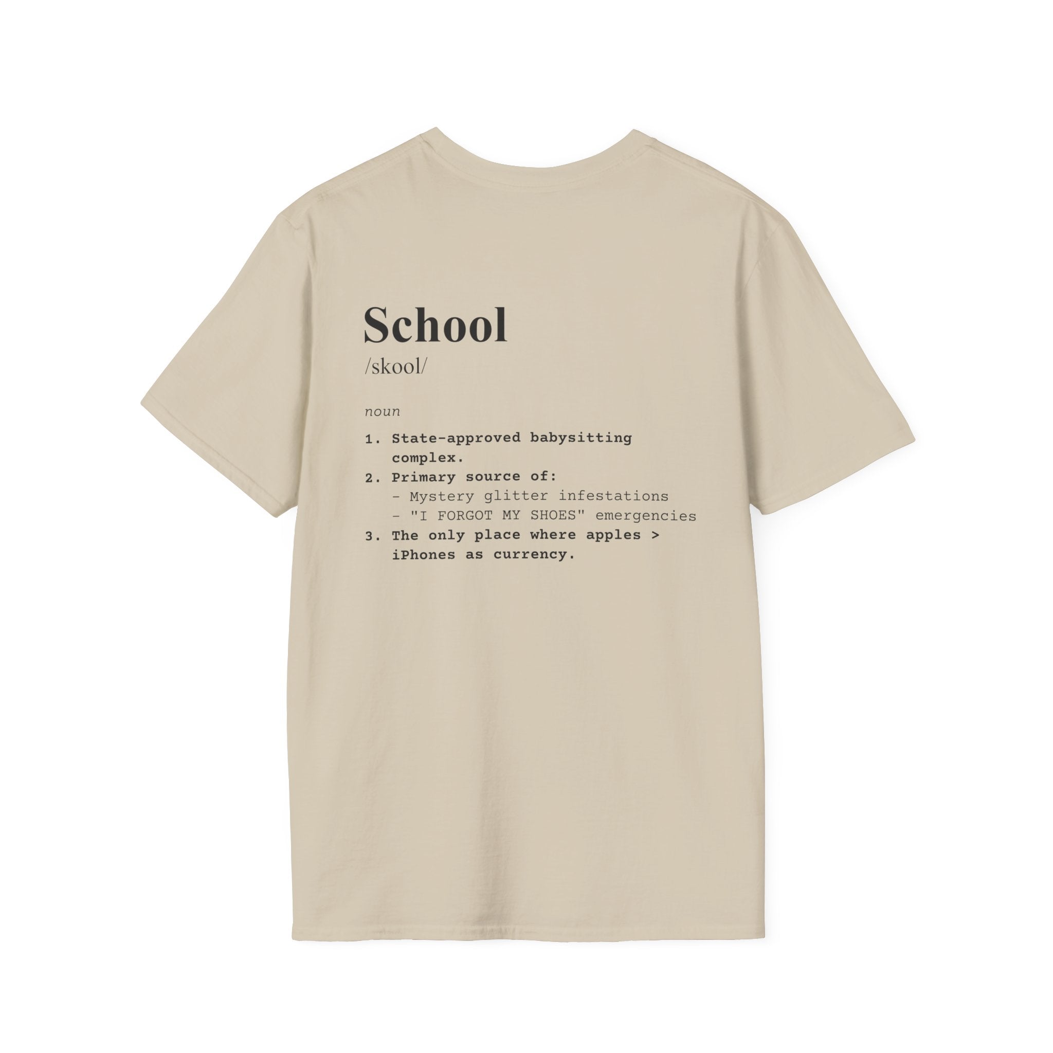 School Definition T-Shirt (V2 - Back Print) - Sand / S - T-Shirt