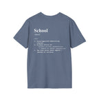 School Definition T-Shirt (V2 - Back Print) - Heather Indigo / S - T-Shirt
