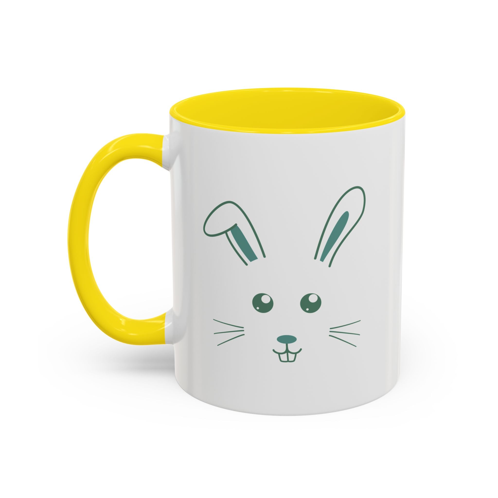 Cute Bunny Rabbit Accent Mug - 11oz / Yellow