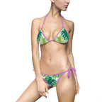 Monstera Leaf Bikini Swimsuit - S / Purple - All Over Prints