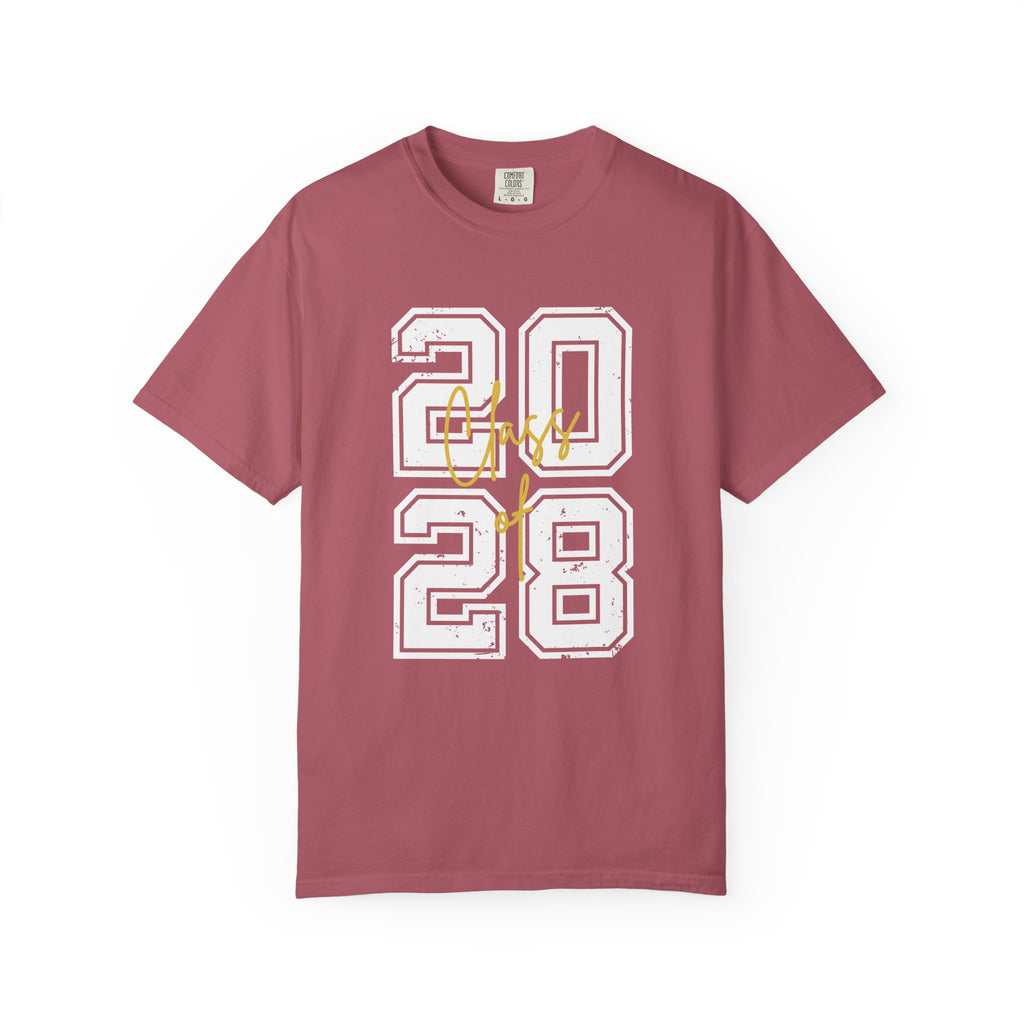 Graduation Unisex T-Shirt 2028 Customizable College Tee High School Graduation Gift Trendy Casual Wear - Crimson / S