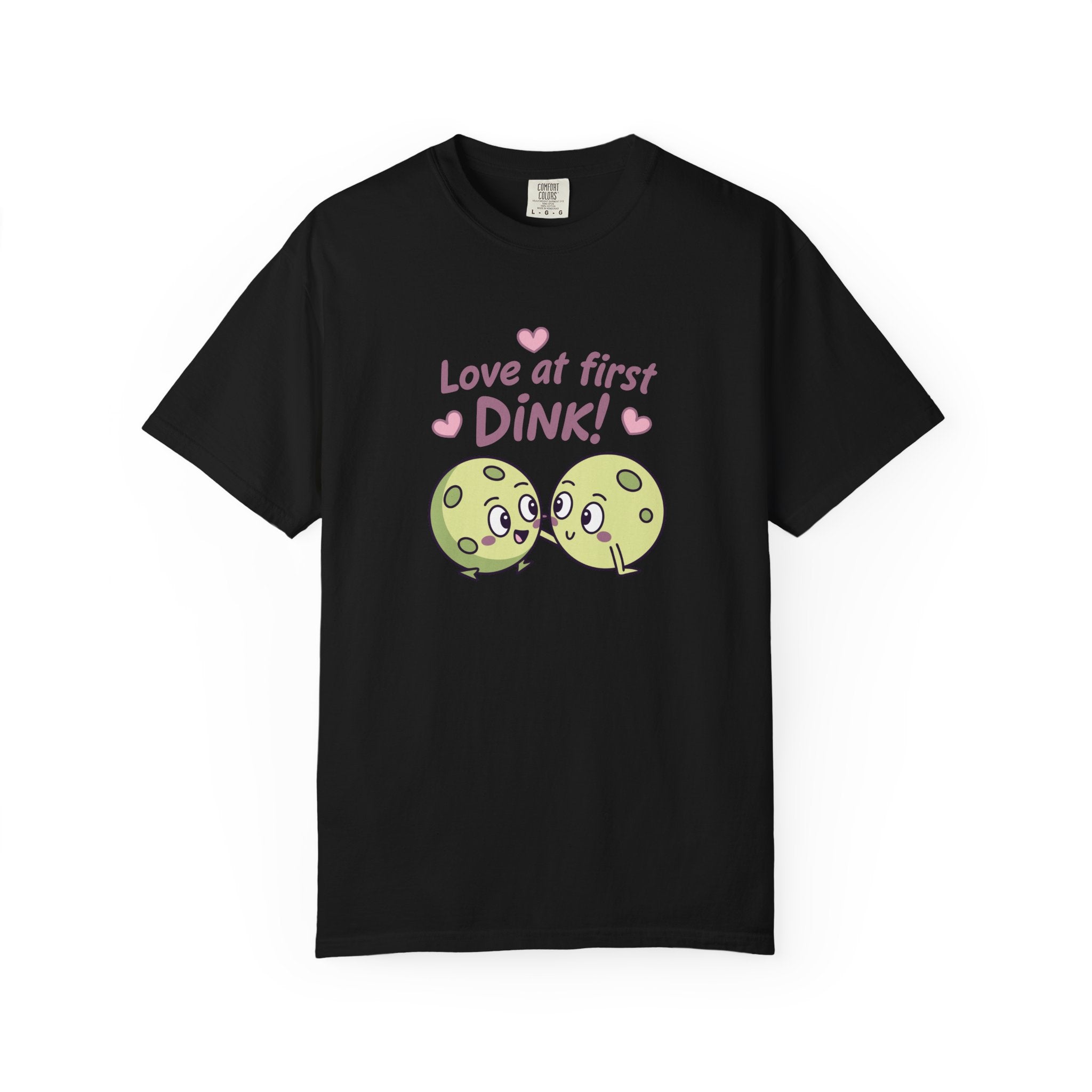 ’Love At First DINK’ Pickleball T-Shirt | Funny Couples Gift Tee - Black / S