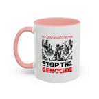Stop the Genocide Accent Coffee Mug - 11oz / Pink