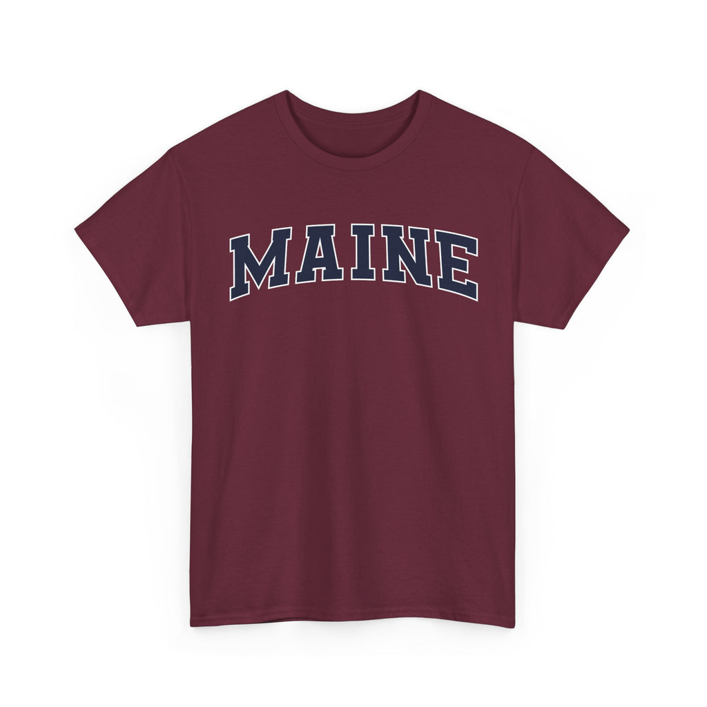 Maine Vintage Varsity Unisex T-shirt - Maroon / S - T-Shirt