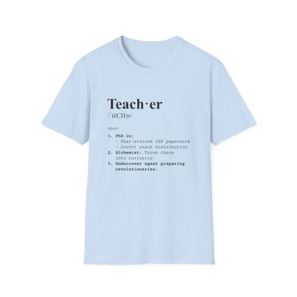 Teacher Definition T-Shirt (V5) - Light Blue / S - T-Shirt