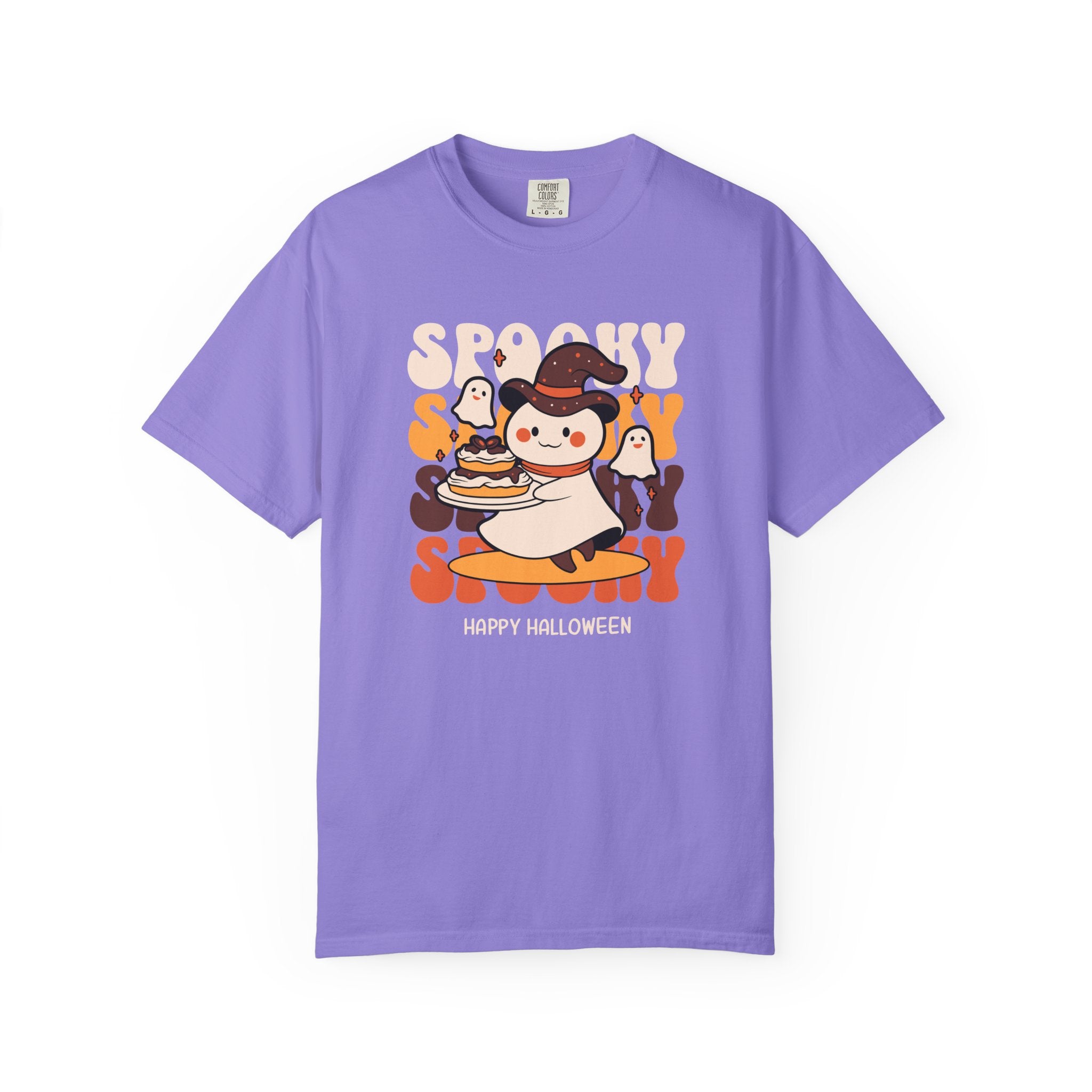 Spooky Halloween T-Shirt: Ghost Graphic Tee Design - Violet / S - T-Shirt
