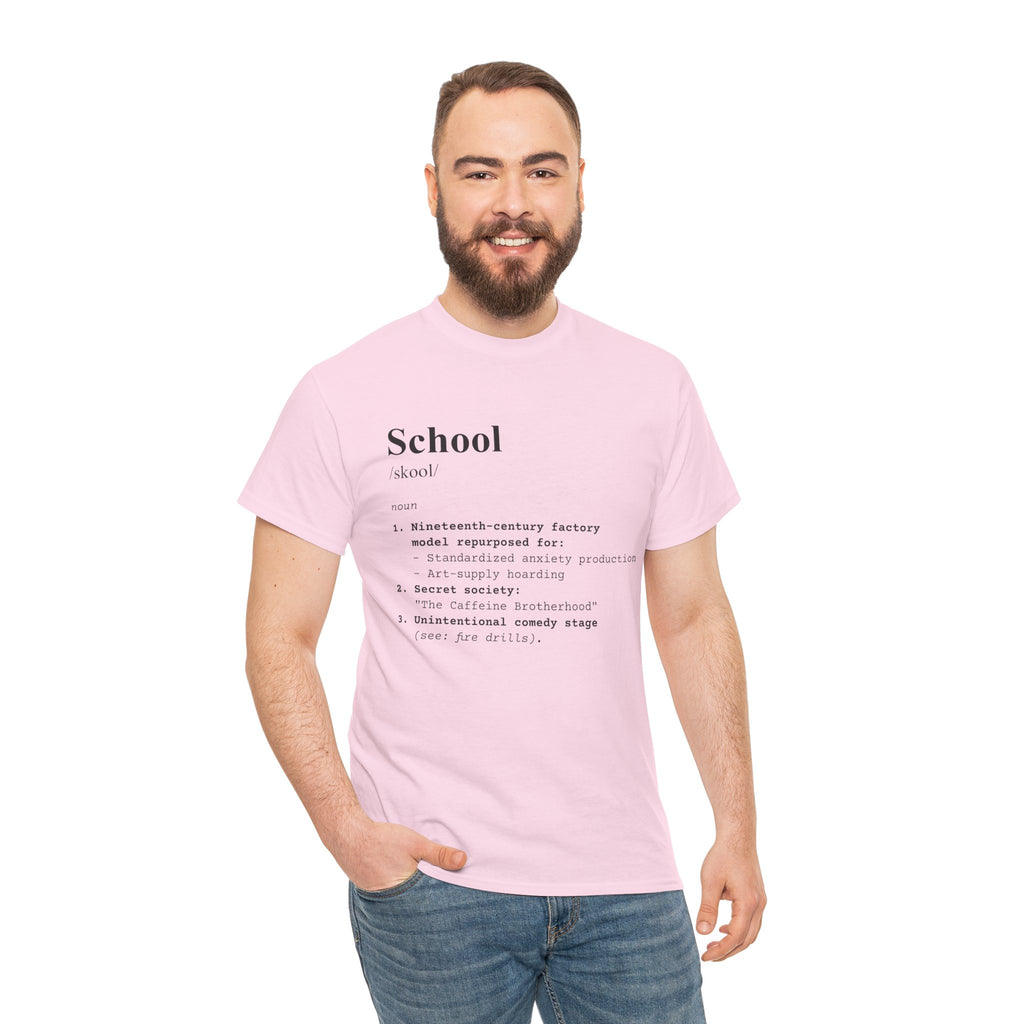 School Definition Unisex Tee Perfect for Students Teachers Casual Wear Back to School Birthday Gifts Graduation