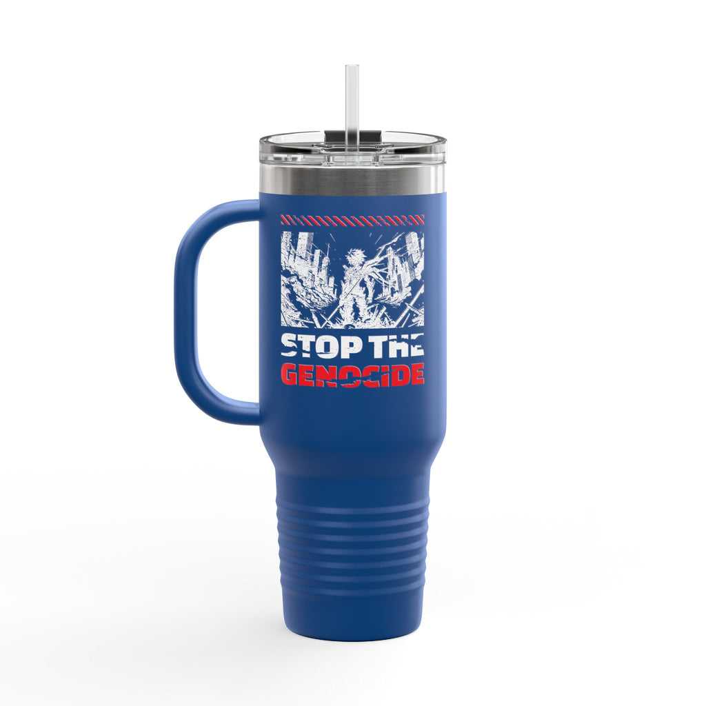 Stop the Genocide Insulated Travel Mug - 40oz / Royal Blue