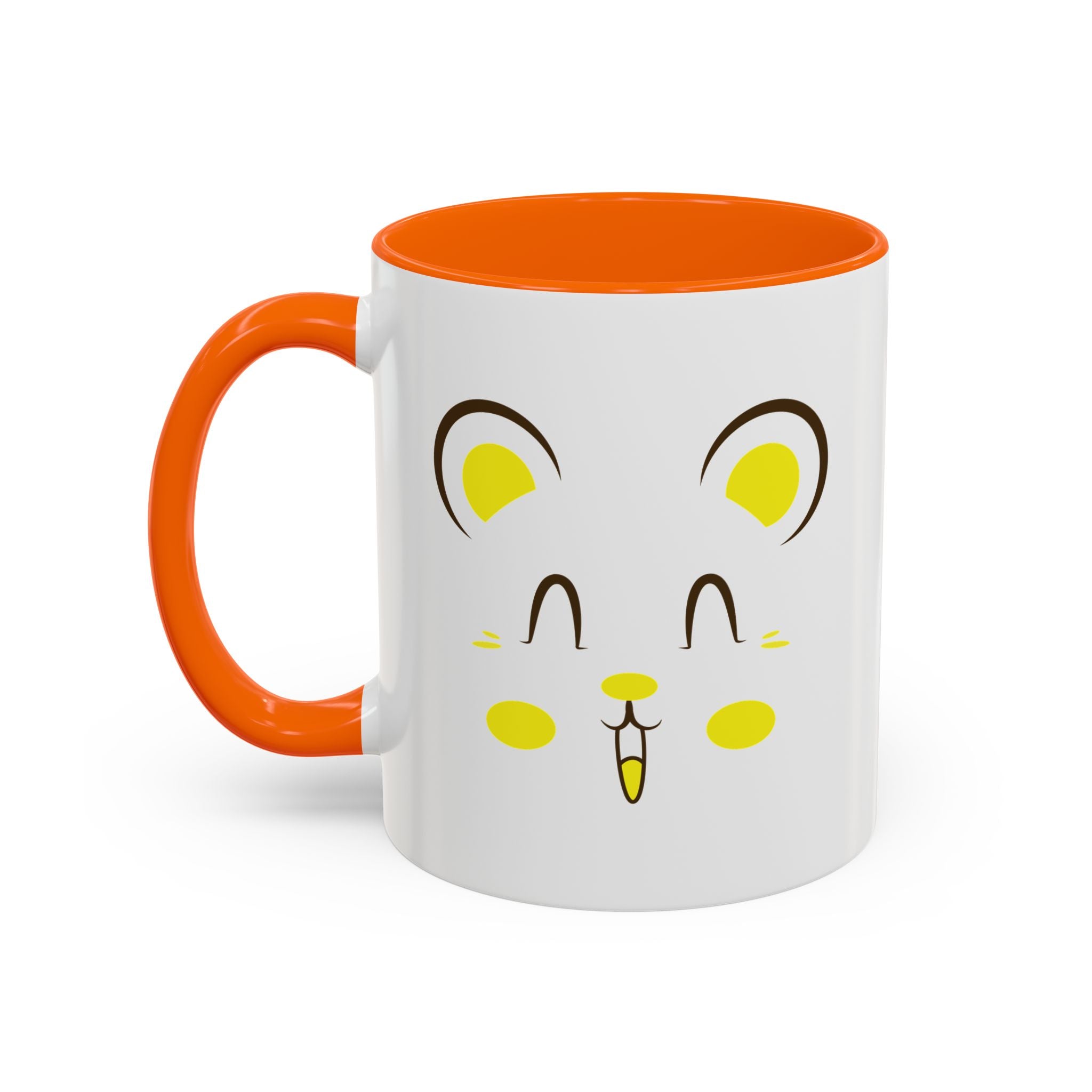 Cute Hamster Face Accent Coffee Mug - 11oz / Orange