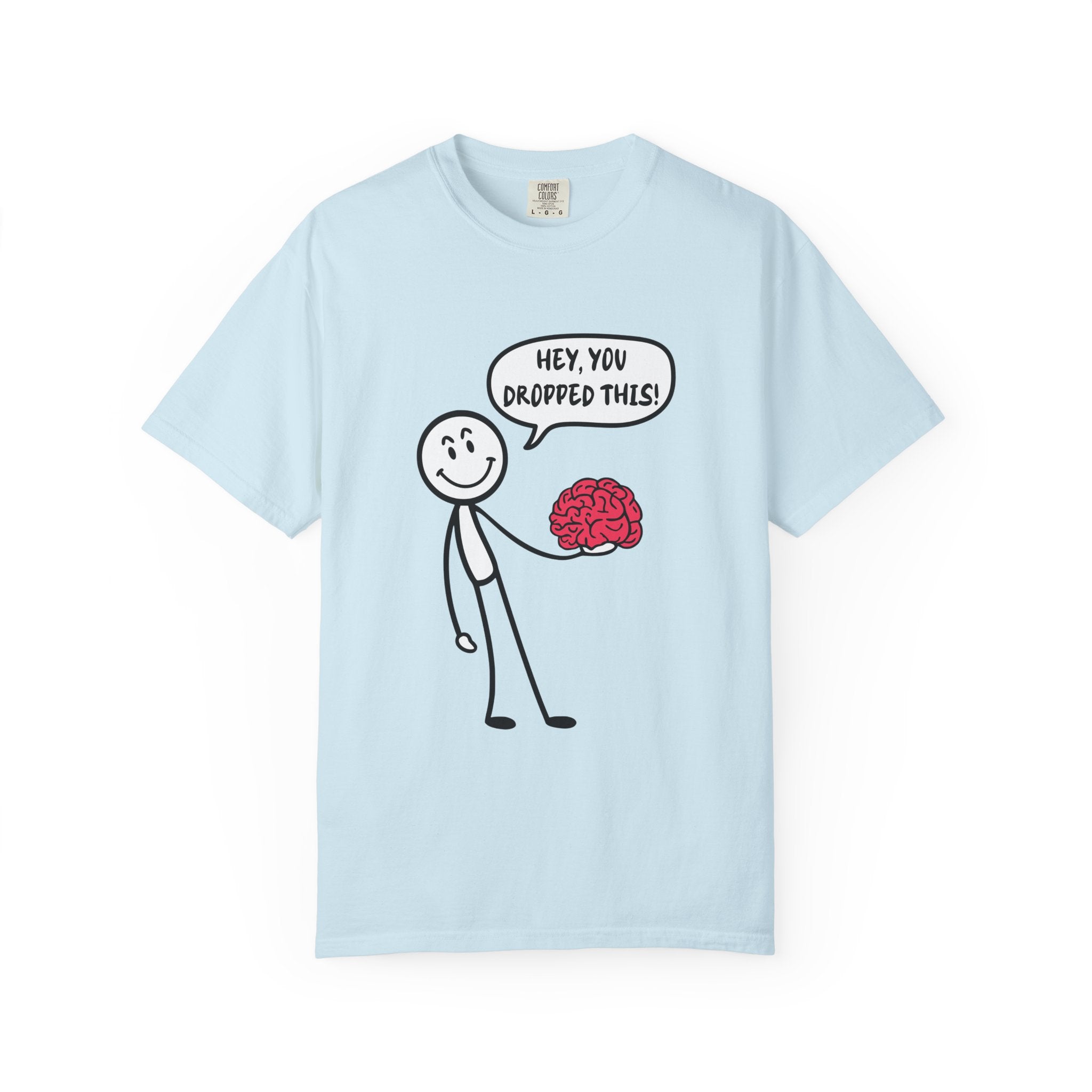 Brainy Humor Graphic Tee | Funny Nerdy Gift Idea - Chambray / S - T-Shirt