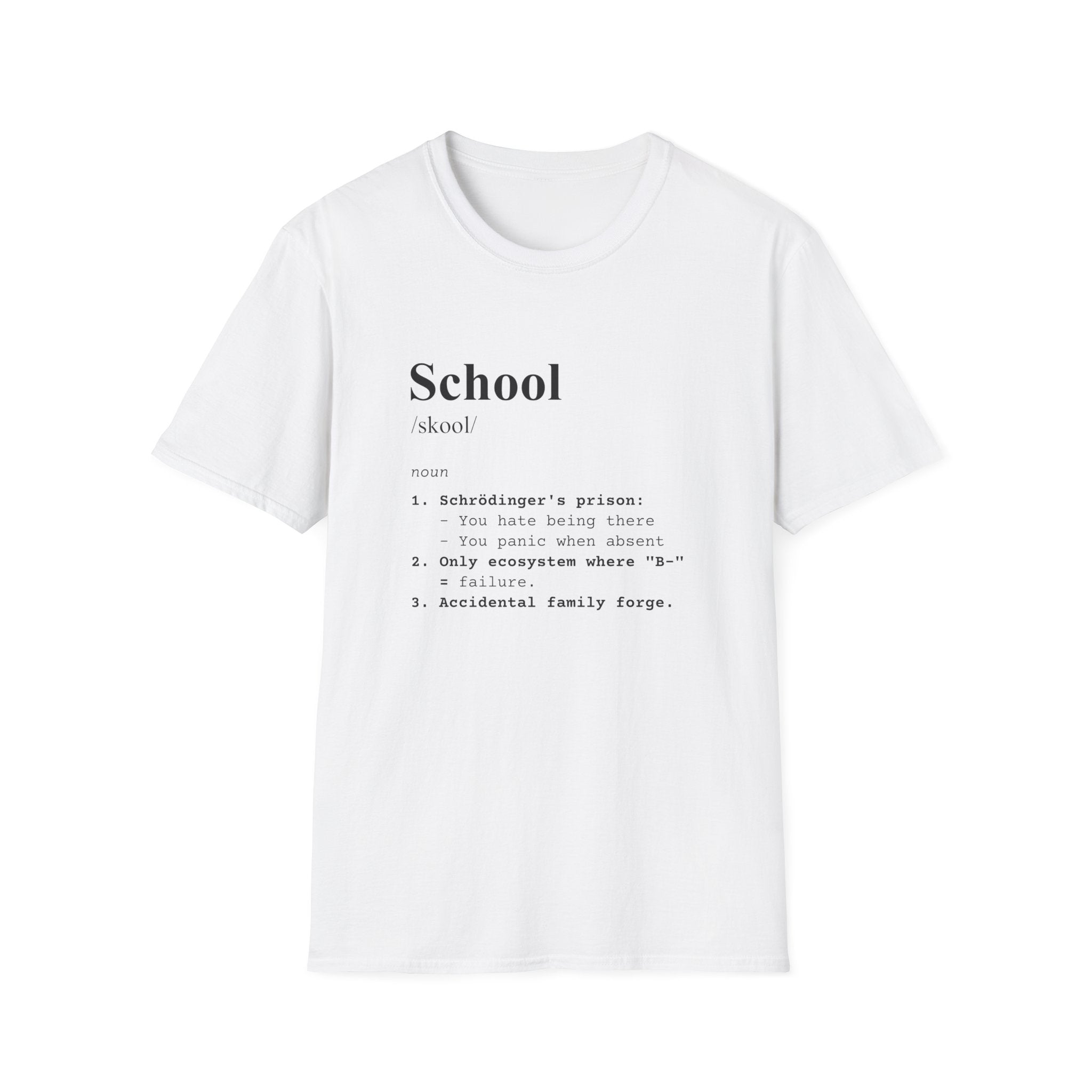 School Definition T-Shirt (V5) - White / S - T-Shirt