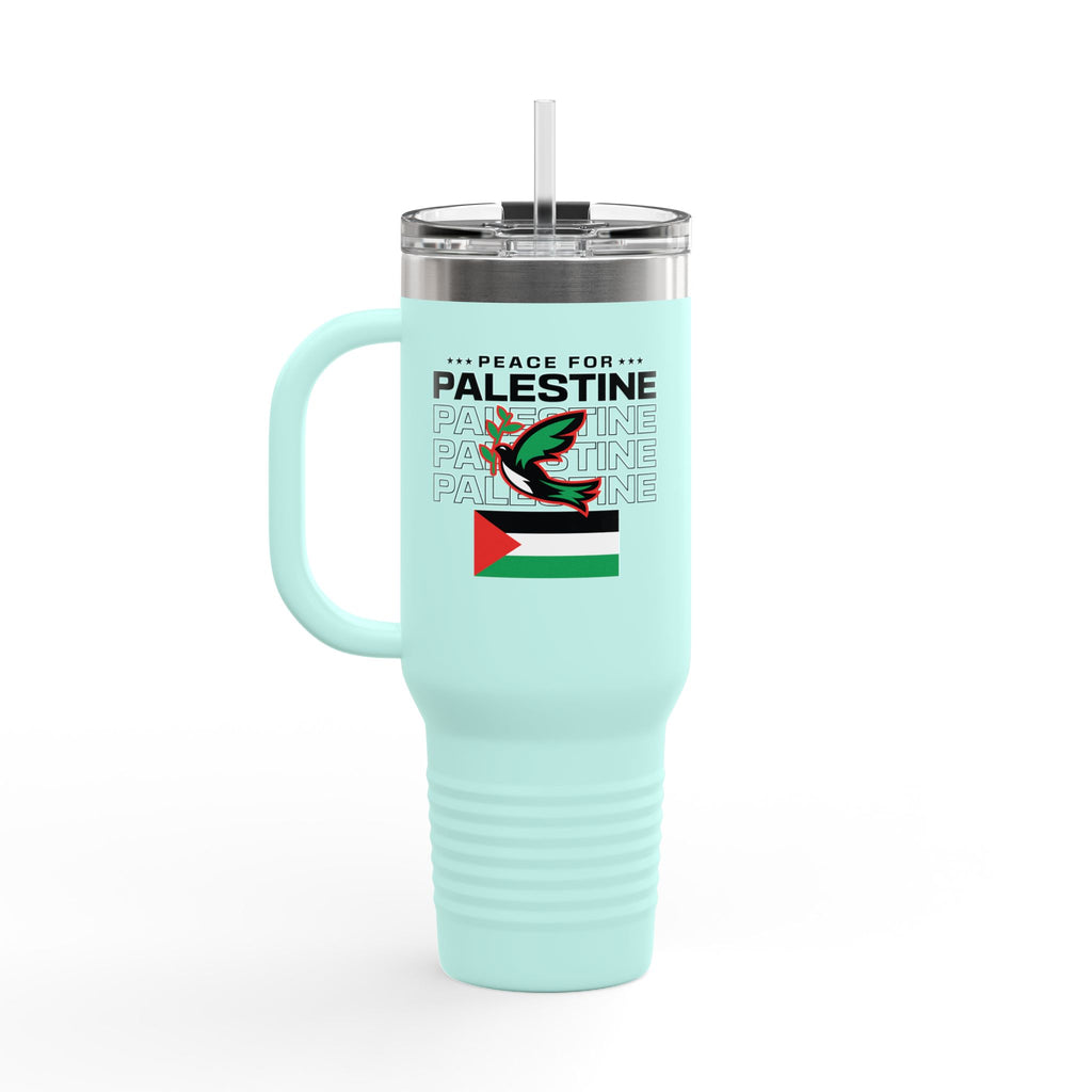 Peace for Palestine Insulated Travel Mug - 40oz / Teal