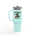 Peace for Palestine Insulated Travel Mug - 40oz / Teal