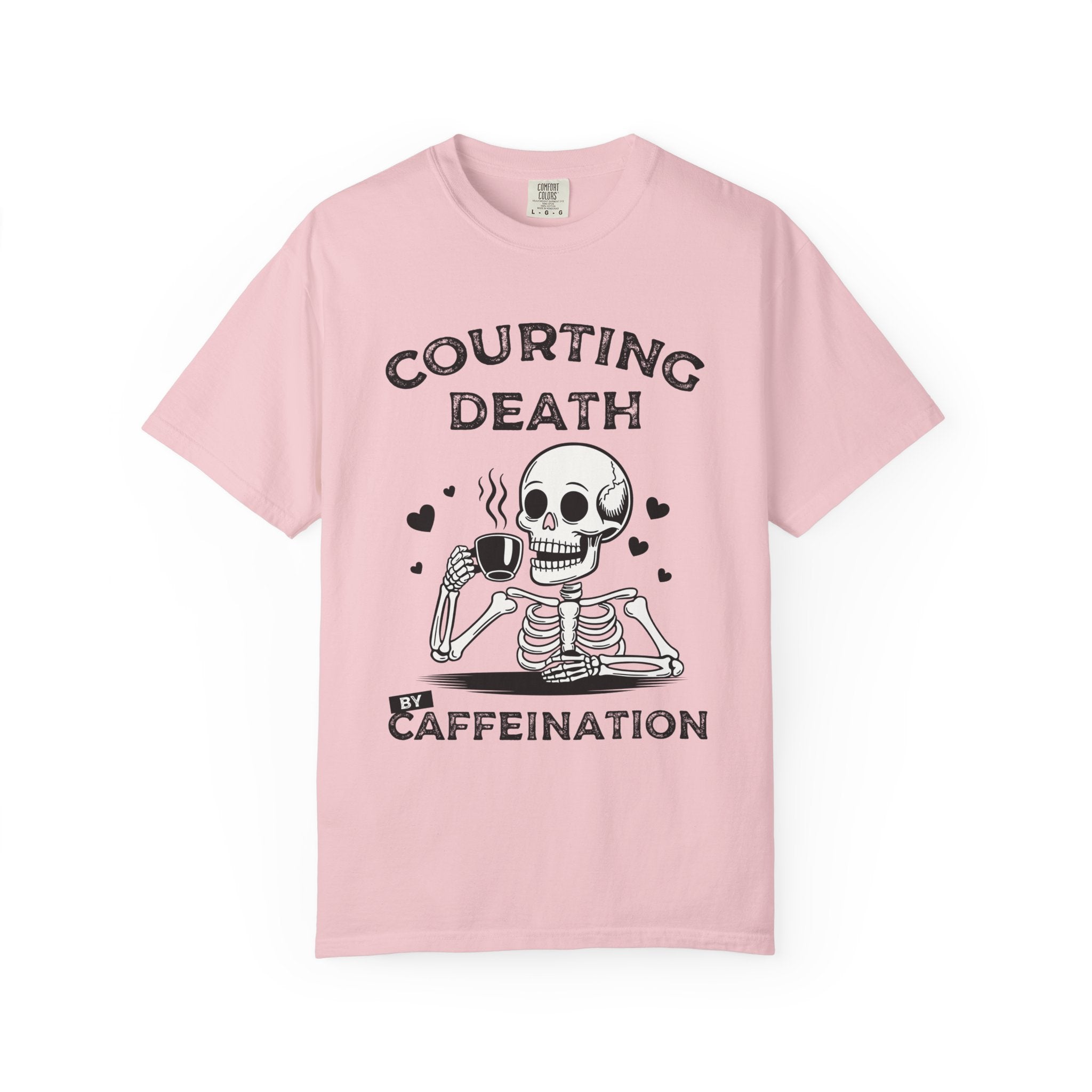 Coffee Skeleton Shirt | Humorous Caffeine Addict Tee - Blossom / S - T-Shirt