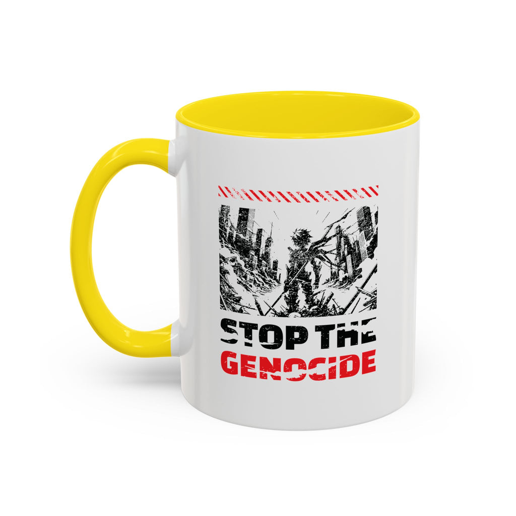 Stop the Genocide Accent Coffee Mug - 11oz / Yellow