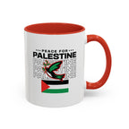 Peace for Palestine Accent Coffee Mug