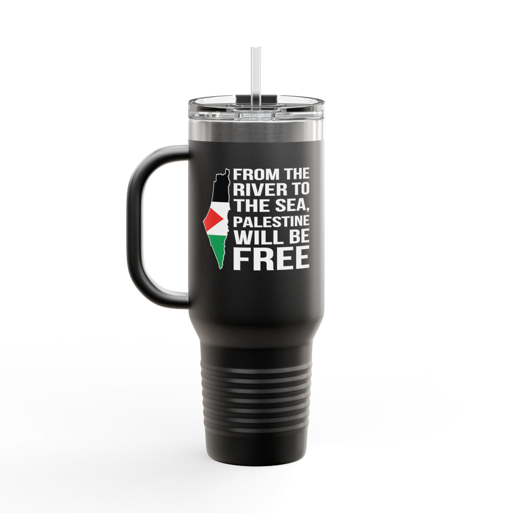 Palestine Freedom Insulated Travel Mug - 40oz / Black