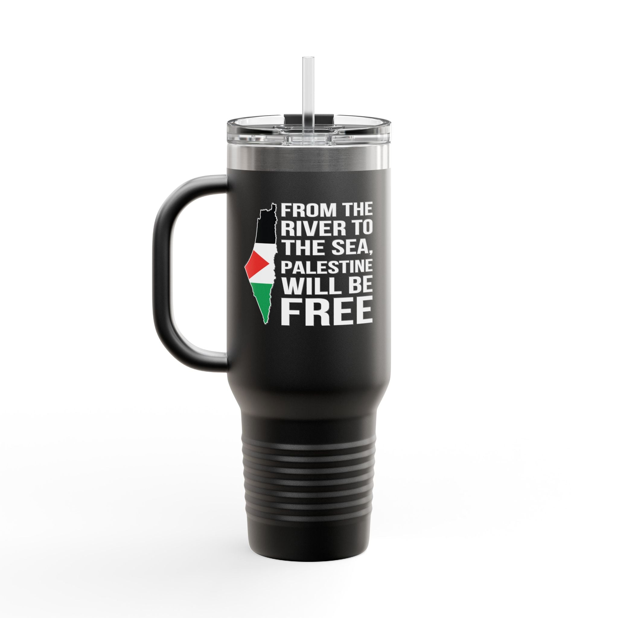 Palestine Freedom Insulated Travel Mug - 40oz / Black