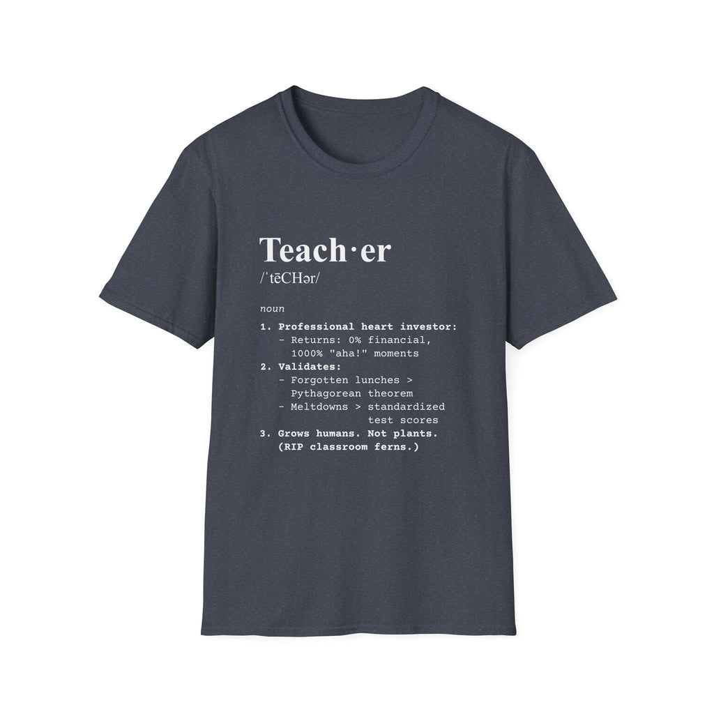 Teacher Definition T-Shirt (V4) - Heather Navy / S - T-Shirt
