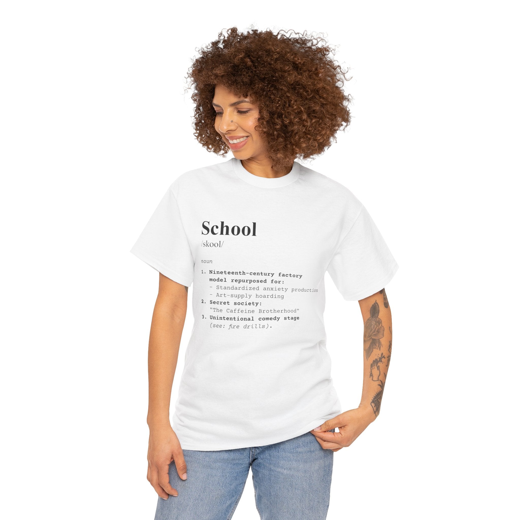 School Definition Unisex Tee Perfect for Students Teachers Casual Wear Back to School Birthday Gifts Graduation