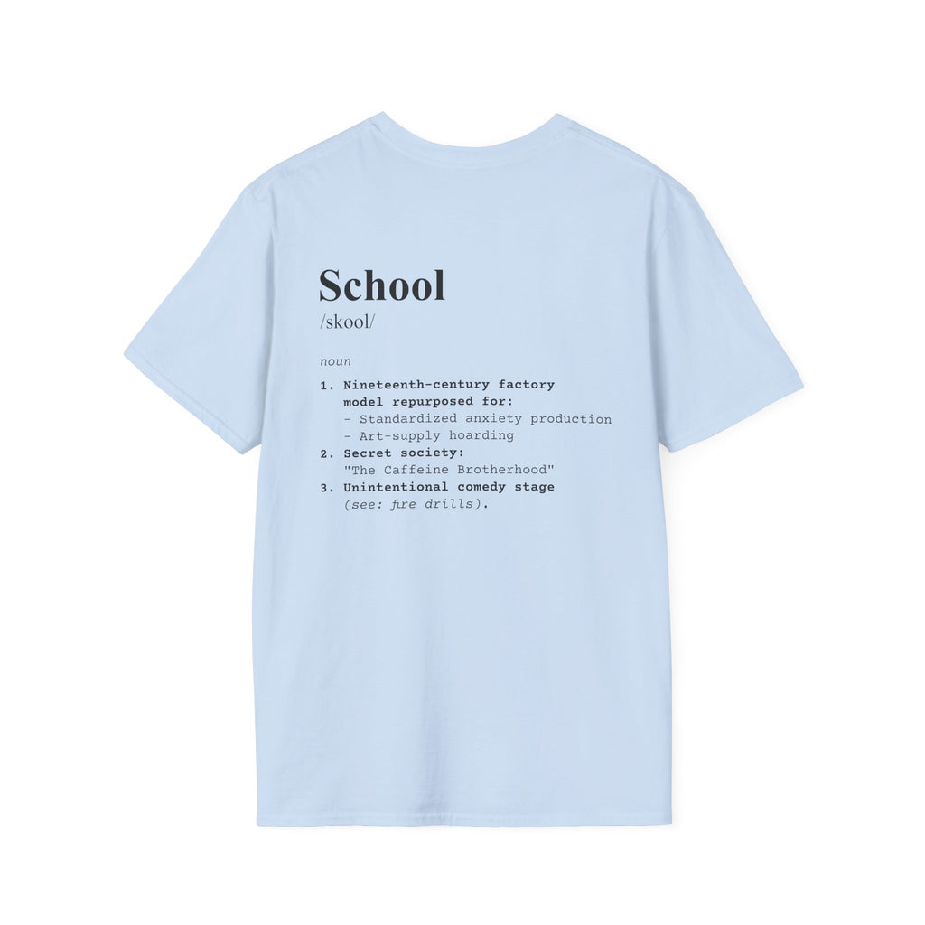 School Definition T-Shirt (V3 - Back Print) - Light Blue / S - T-Shirt