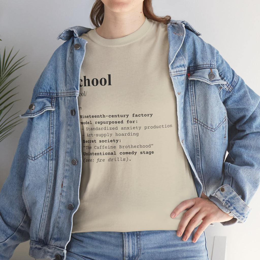 School Definition Unisex Tee Perfect for Students Teachers Casual Wear Back to School Birthday Gifts Graduation