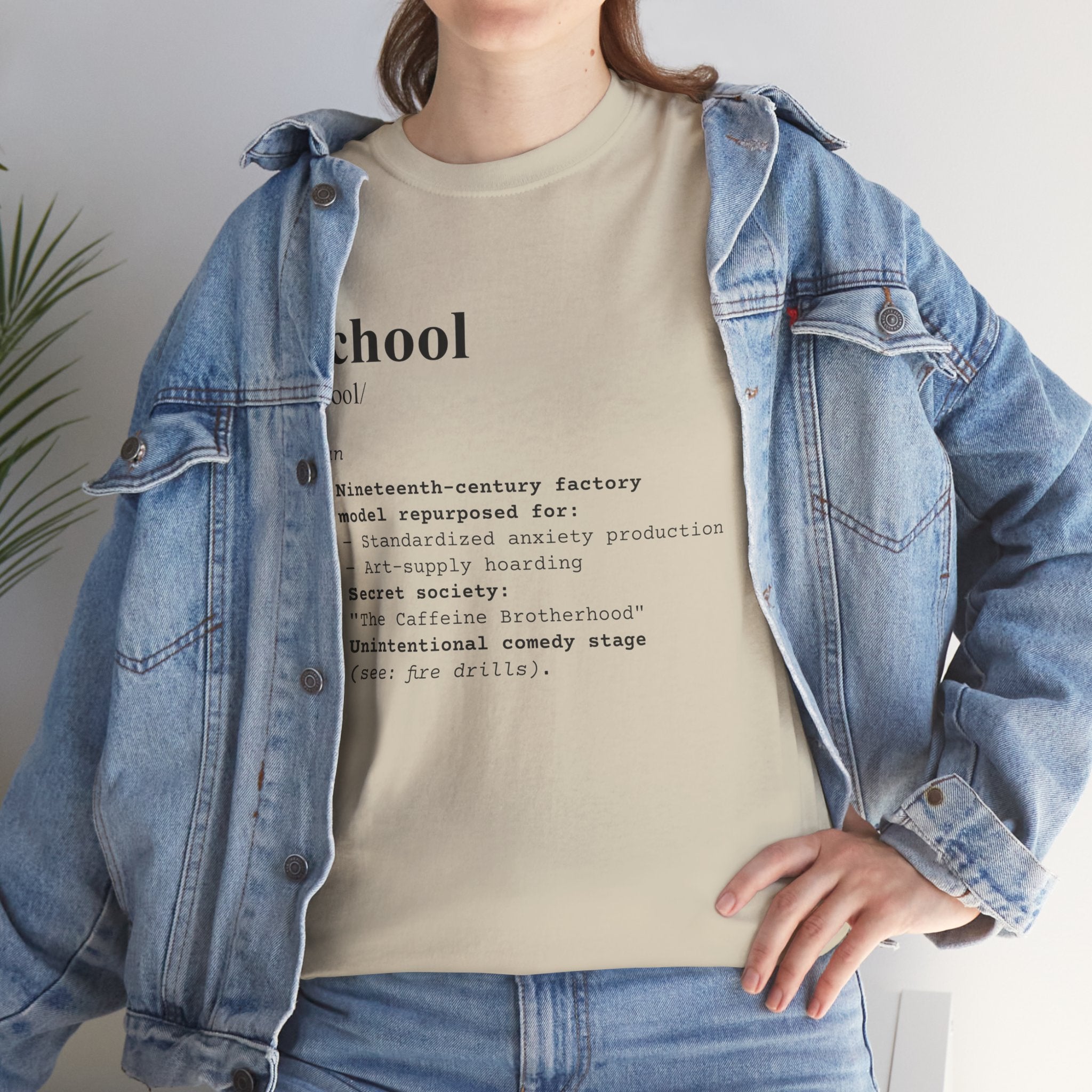 School Definition Unisex Tee Perfect for Students Teachers Casual Wear Back to School Birthday Gifts Graduation