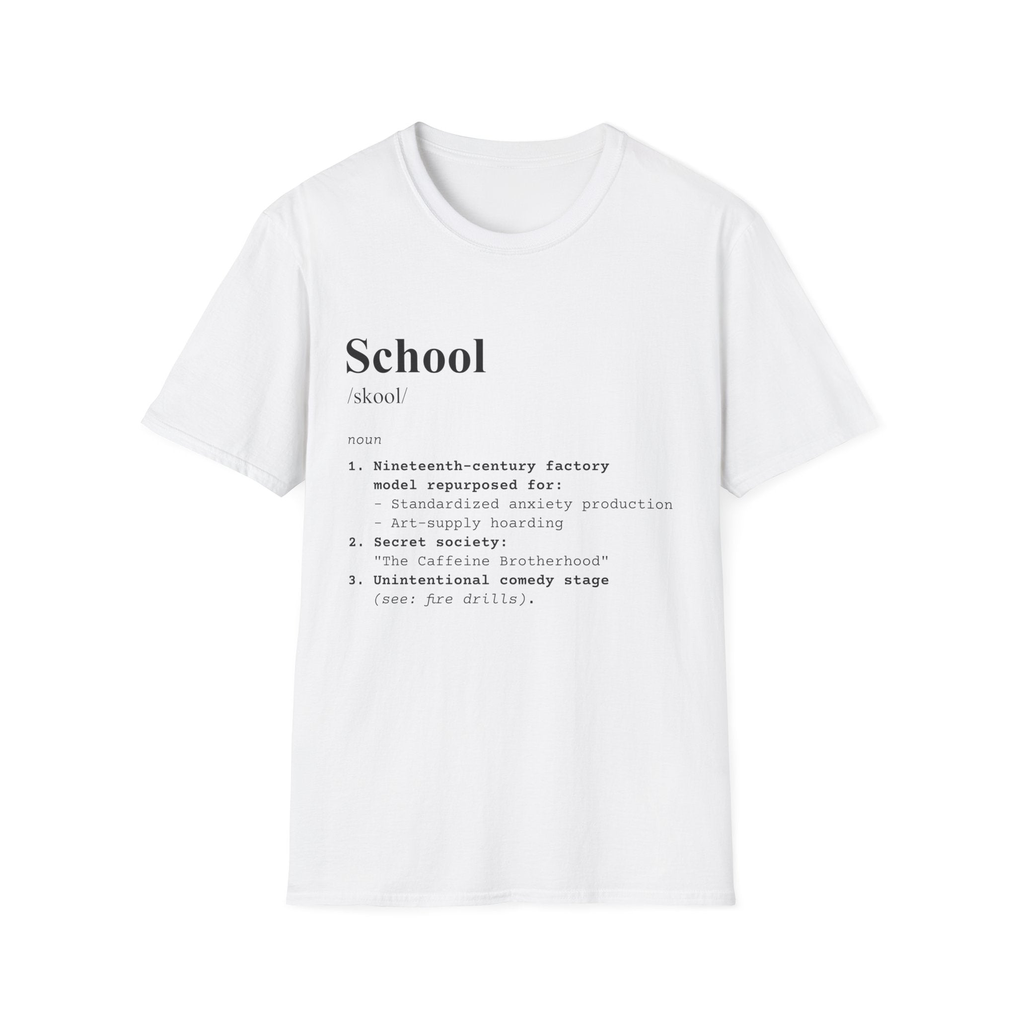 School Definition T-Shirt (V3) - White / S - T-Shirt
