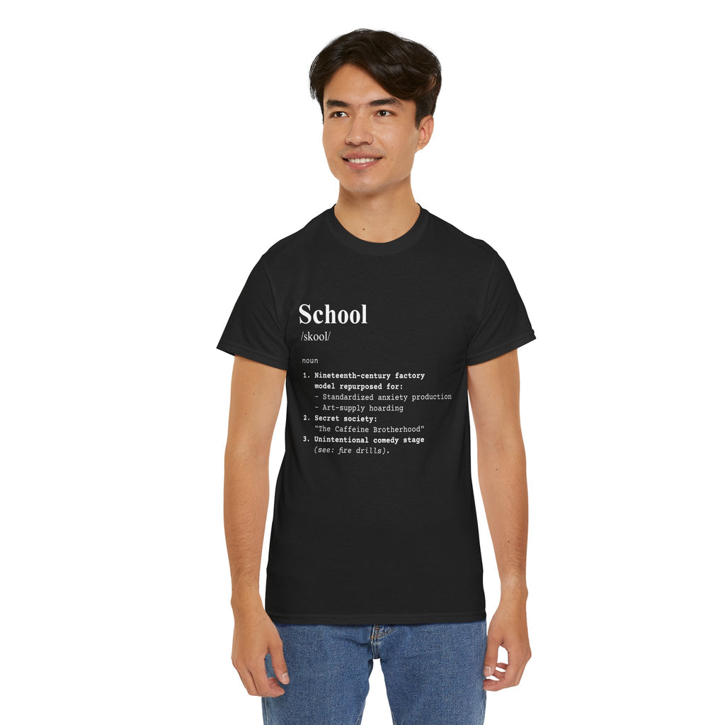 School Definition Unisex Tee Perfect for Students Teachers Casual Wear Back to School Birthday Gifts Graduation