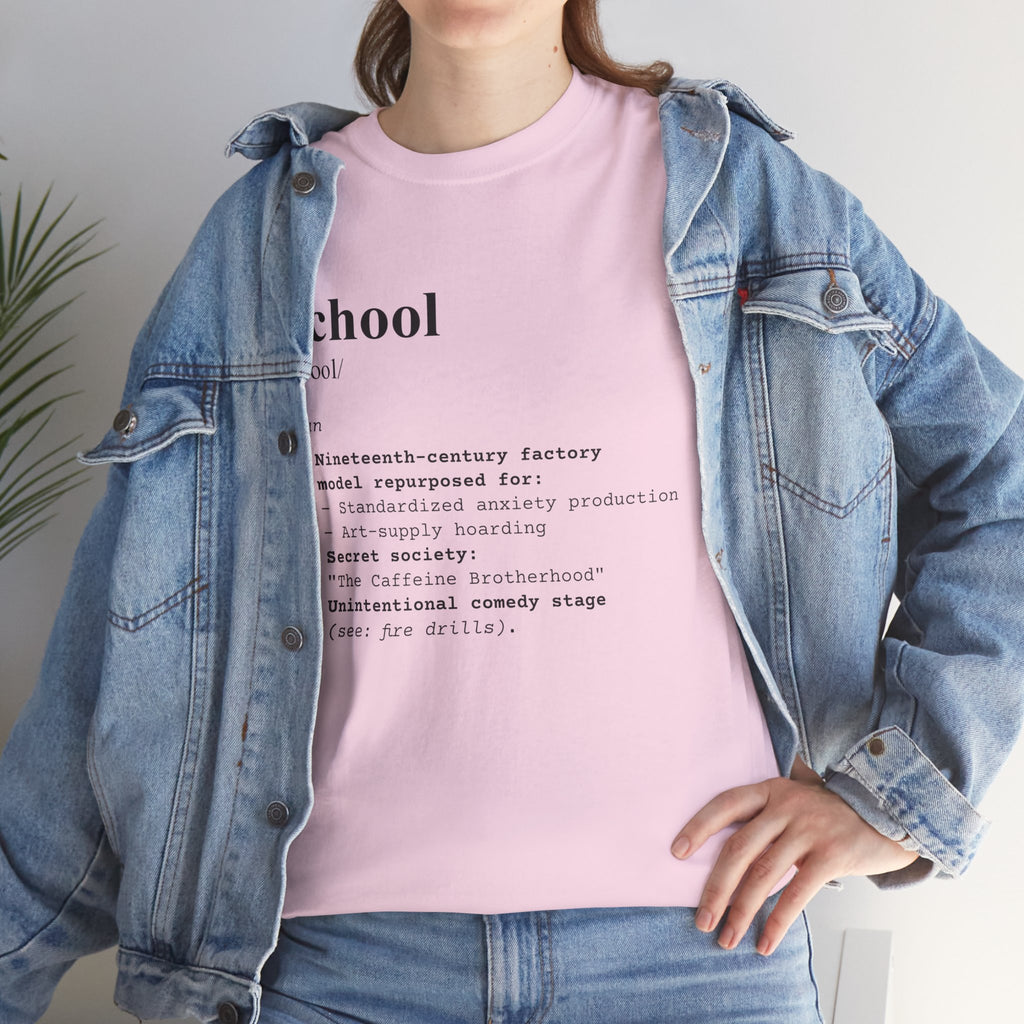 School Definition Unisex Tee Perfect for Students Teachers Casual Wear Back to School Birthday Gifts Graduation
