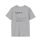 Teacher Definition T-Shirt (V5 - Back Print) - Sport Grey / S - T-Shirt