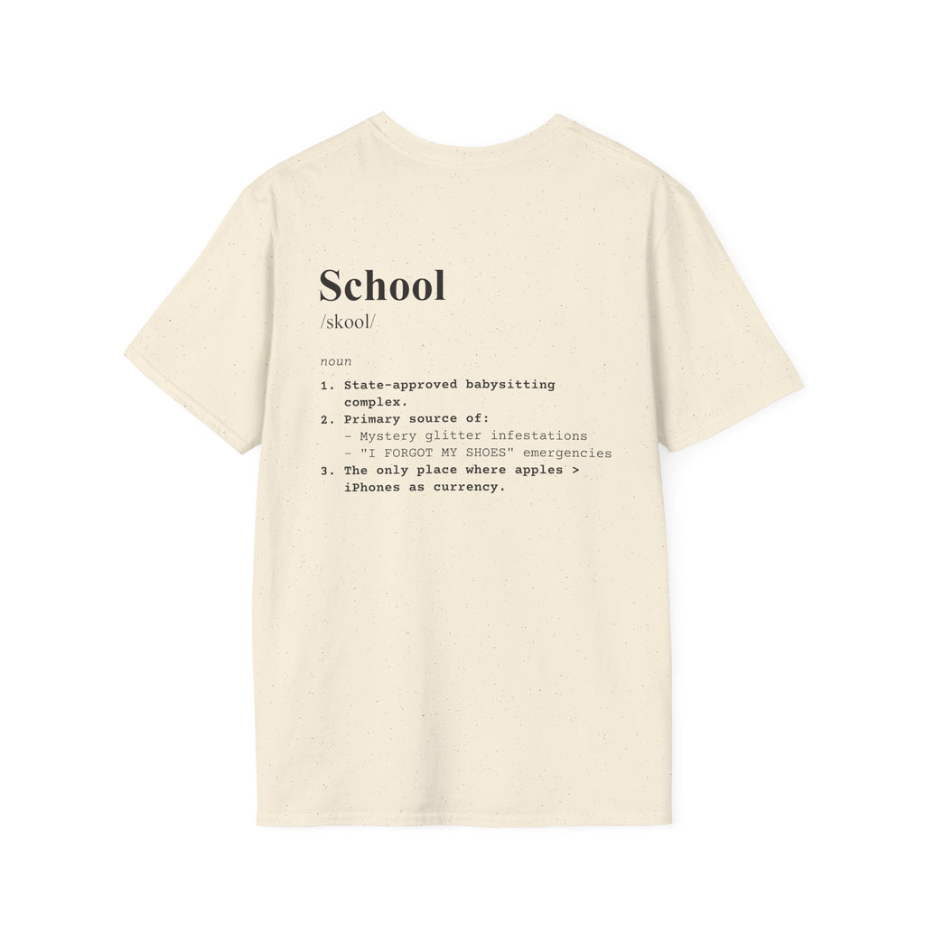School Definition T-Shirt (V2 - Back Print) - Natural / S - T-Shirt