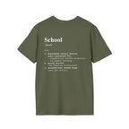 School Definition T-Shirt (V3 - Back Print) - Military Green / S - T-Shirt