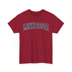 Cardinal Red t-shirt with 'MINNESOTA' printed on it against a white background