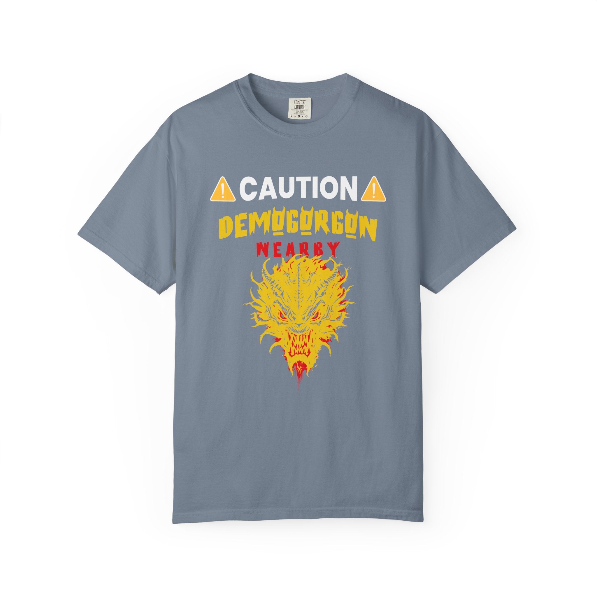 ⚠️ Caution: Demogorgon Nearby T-Shirt - Blue Jean / S - T-Shirt