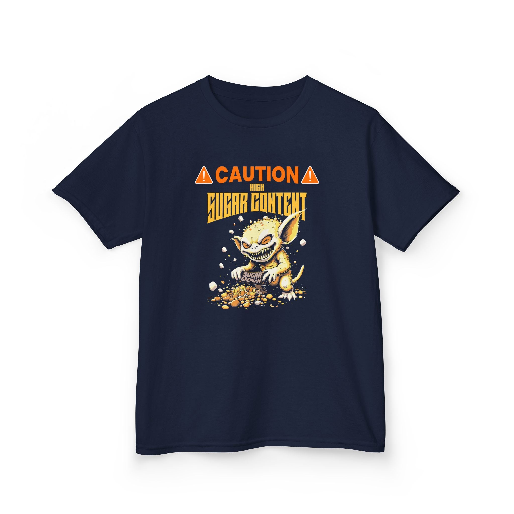 ⚠️Caution⚠️High Sugar Content Halloween T-Shirt (for Kids/Teens) - XS / Navy - Kids clothes