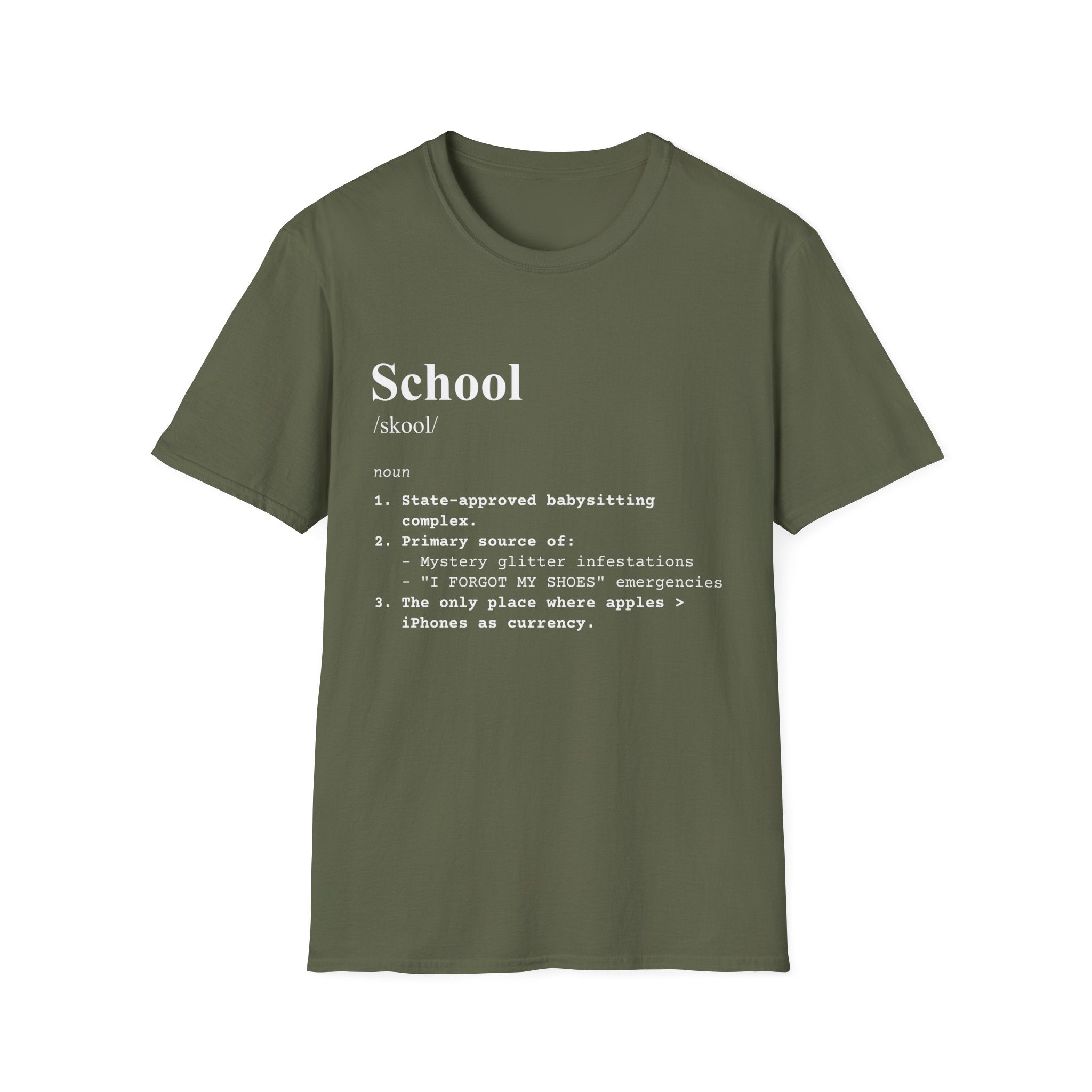 School Definition T-Shirt (V2) - Military Green / S - T-Shirt