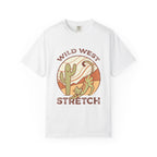 Cat Cowboy Yoga T-Shirt | Wild West Adventure Graphic Tee - White / S
