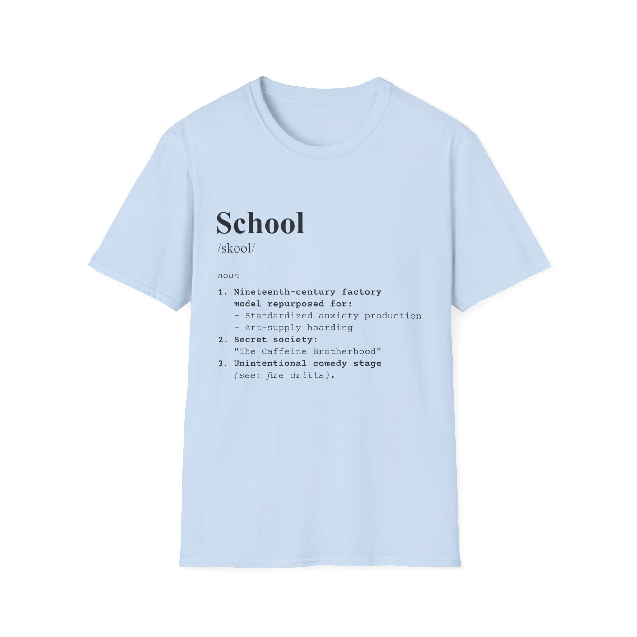 School Definition T-Shirt (V3) - Light Blue / S - T-Shirt