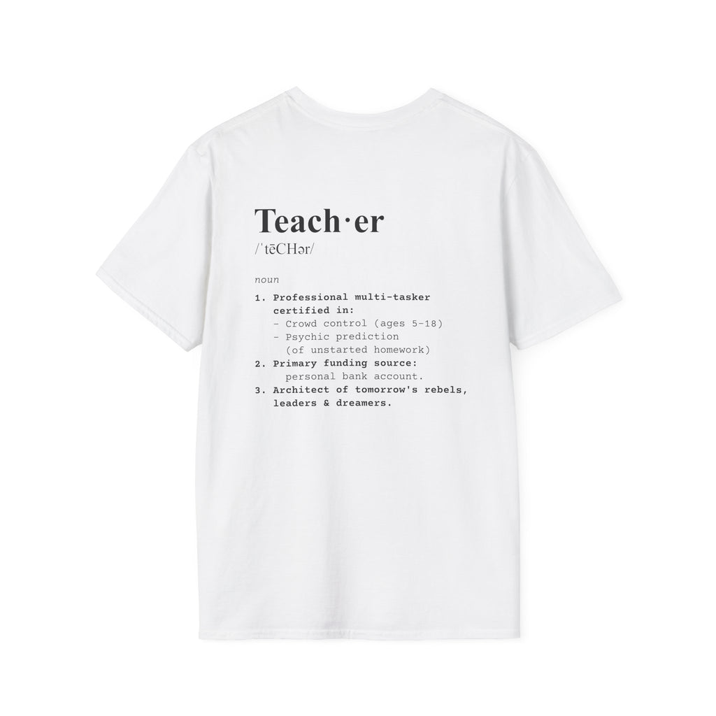 Teacher Definition T-Shirt (V2 - Back Print) - White / S - T-Shirt