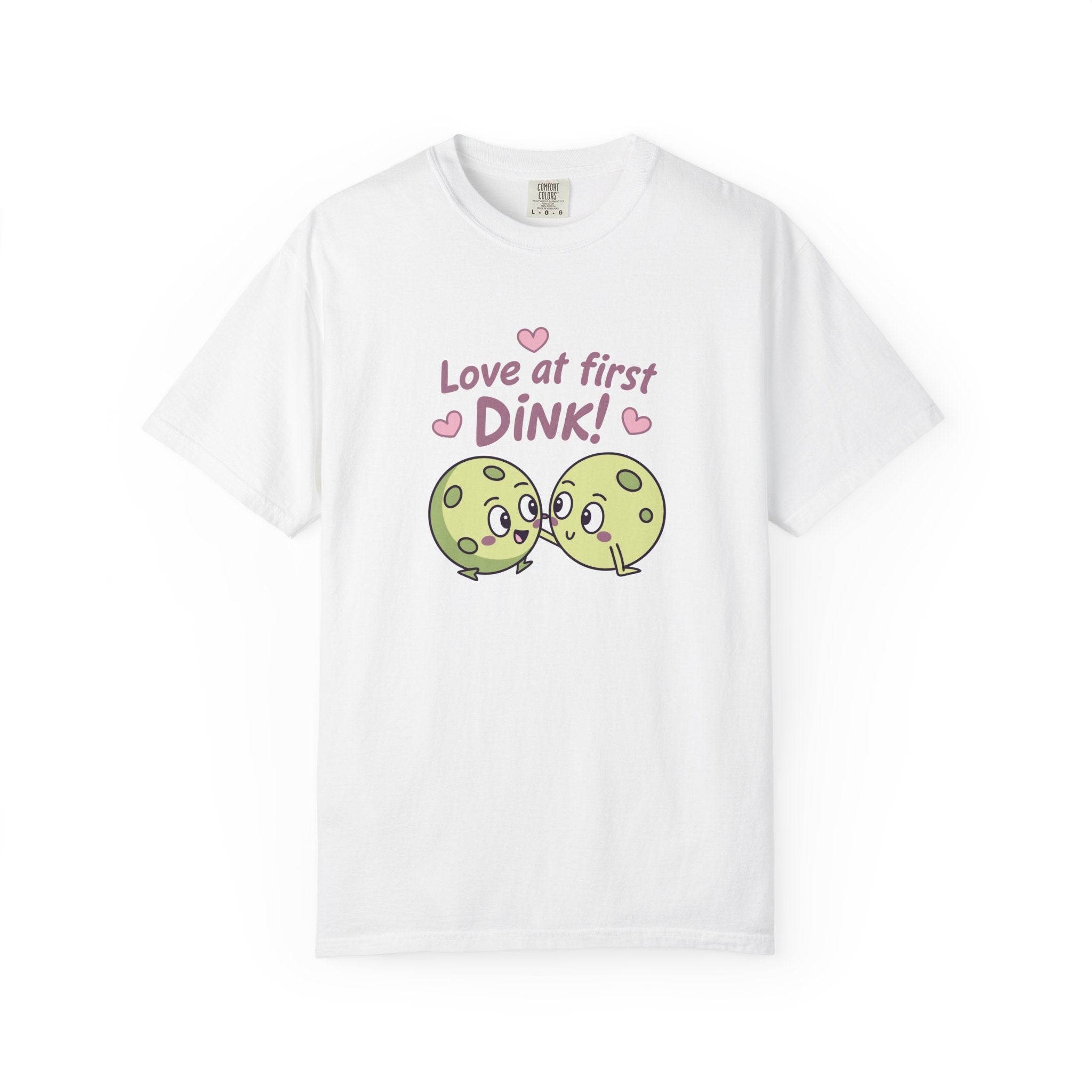’Love At First DINK’ Pickleball T-Shirt | Funny Couples Gift Tee - White / S