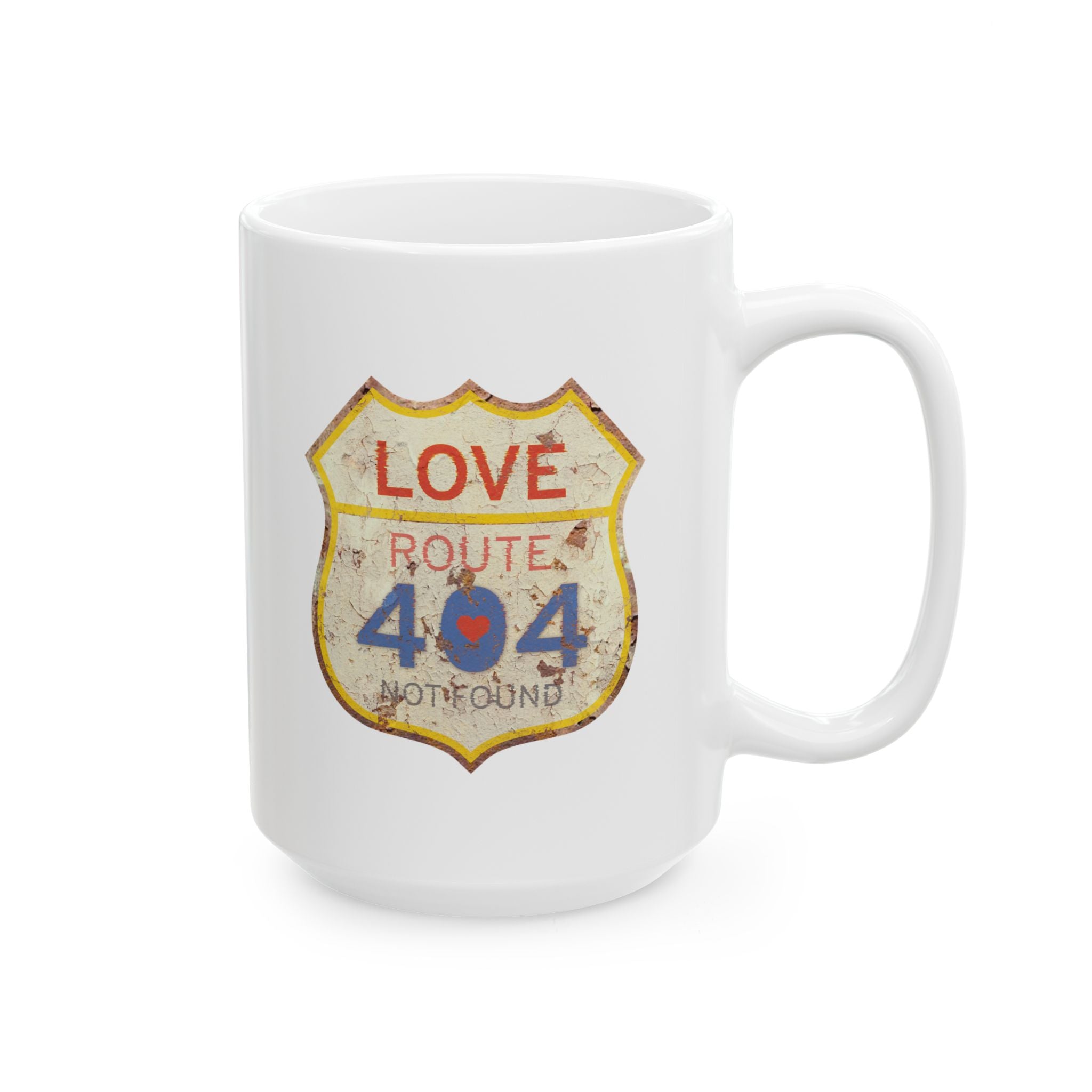 Vintage ’Love Route 404 Not Found’ Ceramic Mug 11oz & 15oz