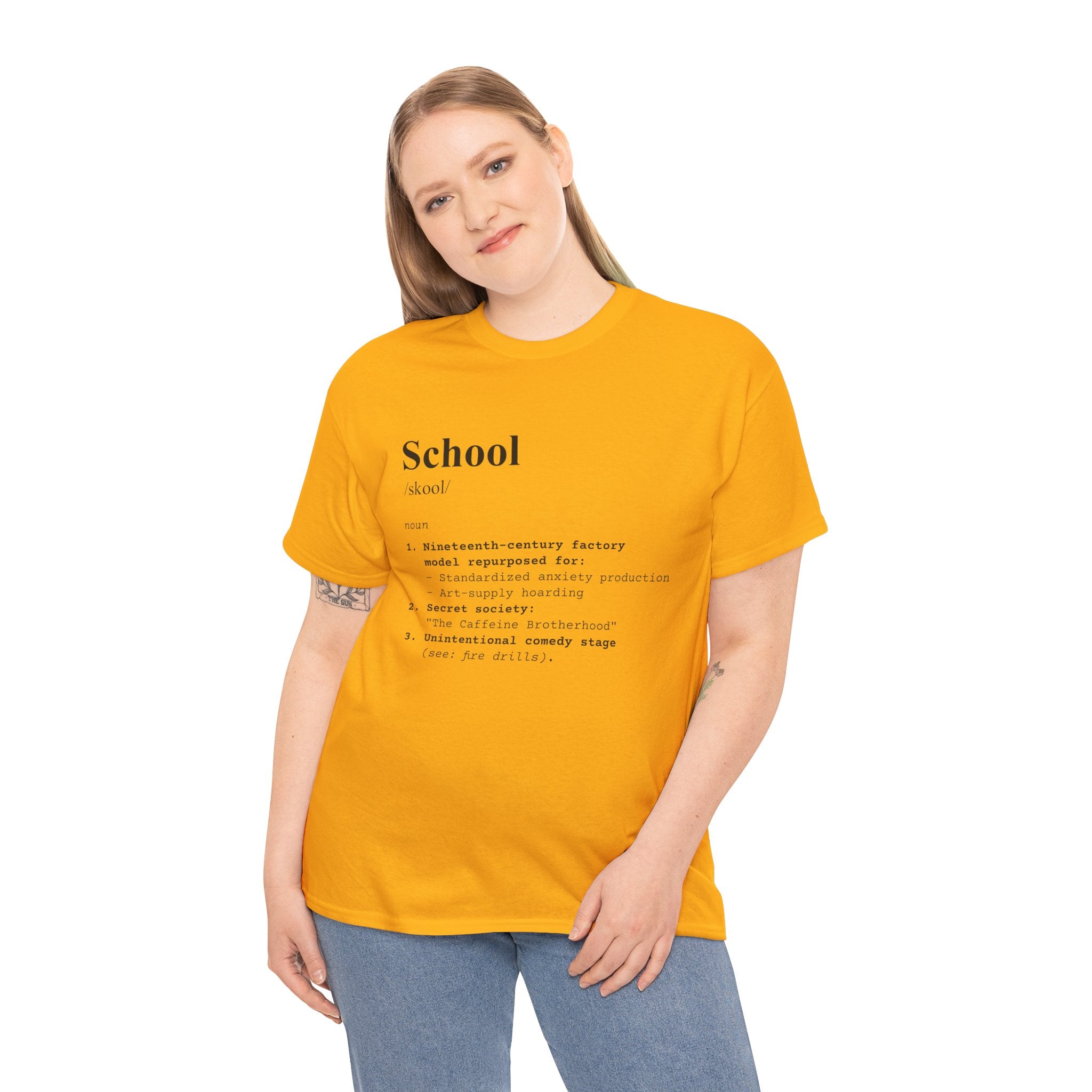 School Definition Unisex Tee Perfect for Students Teachers Casual Wear Back to School Birthday Gifts Graduation