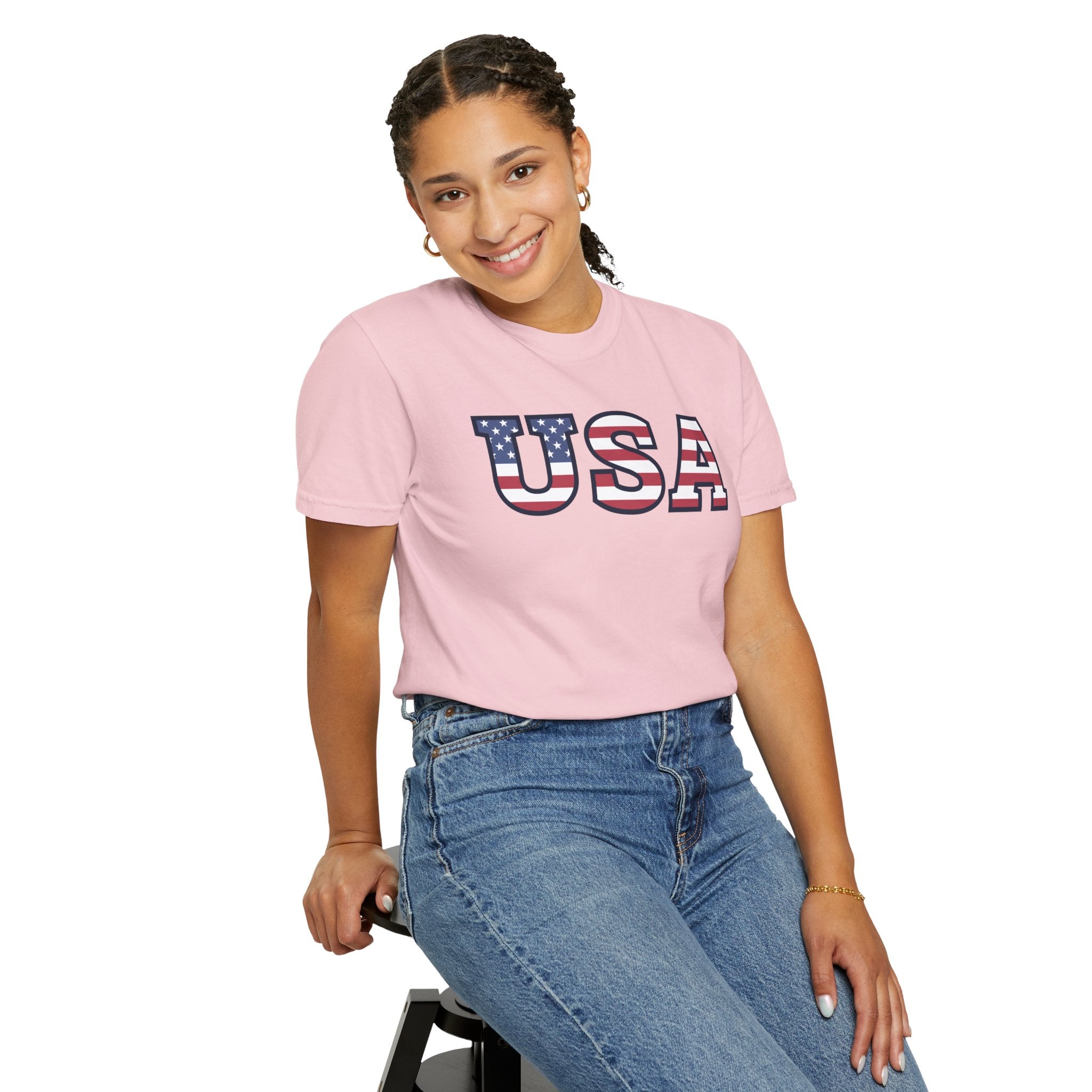 USA Typography Patriotic T-Shirt