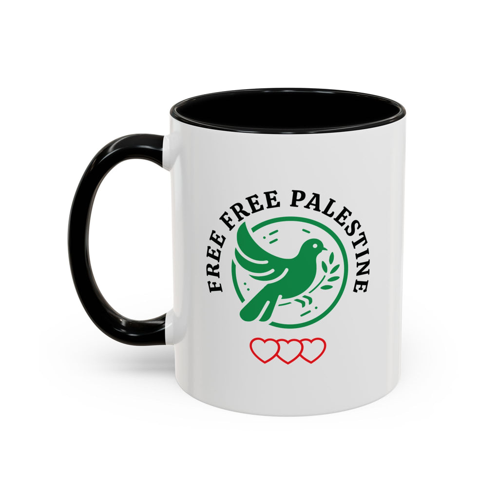 Free Palestine Accent Coffee Mug - 11oz / Black