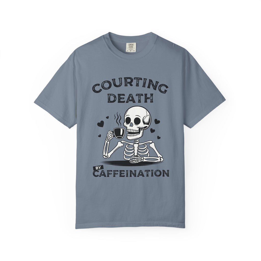 Coffee Skeleton Shirt | Humorous Caffeine Addict Tee - Blue Jean / S - T-Shirt