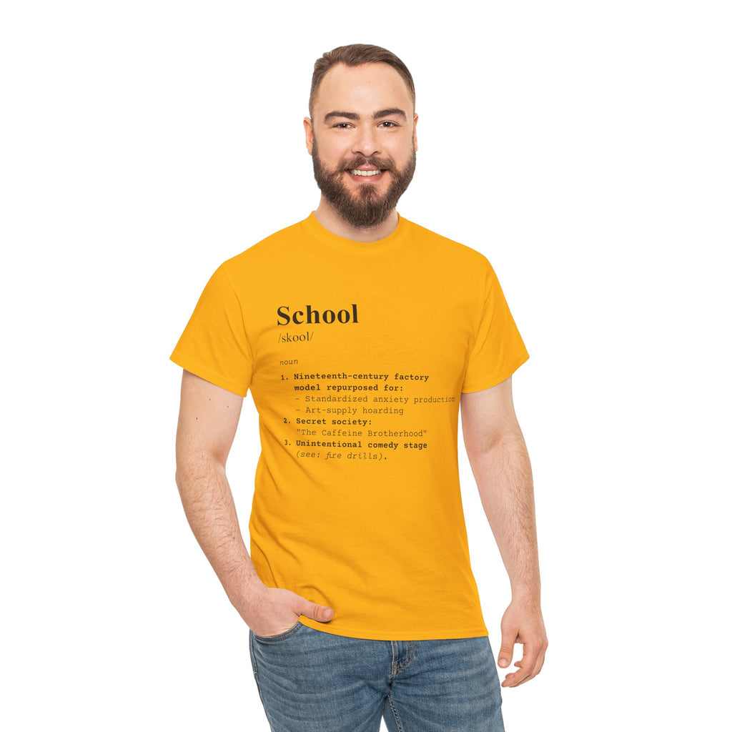 School Definition Unisex Tee Perfect for Students Teachers Casual Wear Back to School Birthday Gifts Graduation