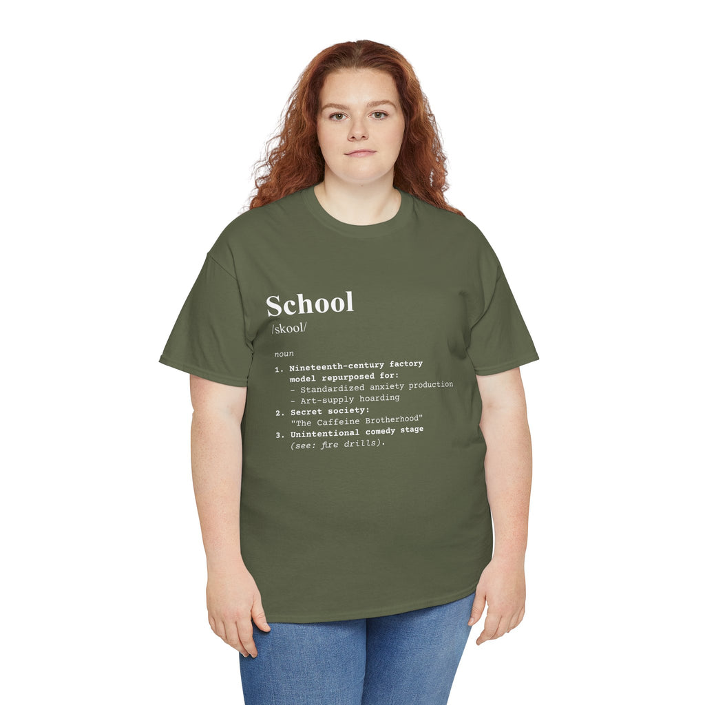 School Definition Unisex Tee Perfect for Students Teachers Casual Wear Back to School Birthday Gifts Graduation
